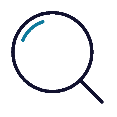 Animation of a magnifying glass