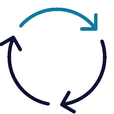 Animation of three arrows in a cirlce